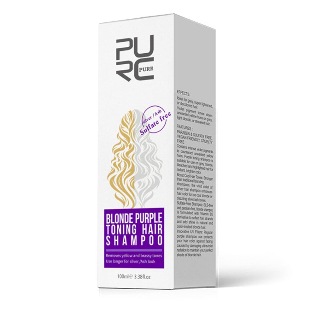 Purple Shampoo Removes Yellow Brassy Tones of Hair Neutralize Orange Green for Silver Ash look Salon Home
