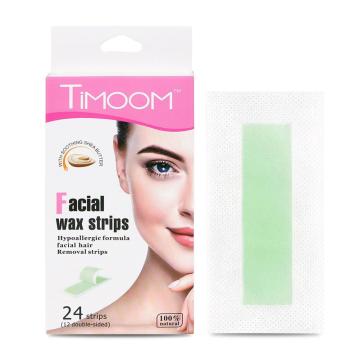 24Pcs/Box Face Wax Strips Hair Removal Waxing Strips For Caring Face Eyebrow Upper Lip Cheek Chin Middle Brow Mustache