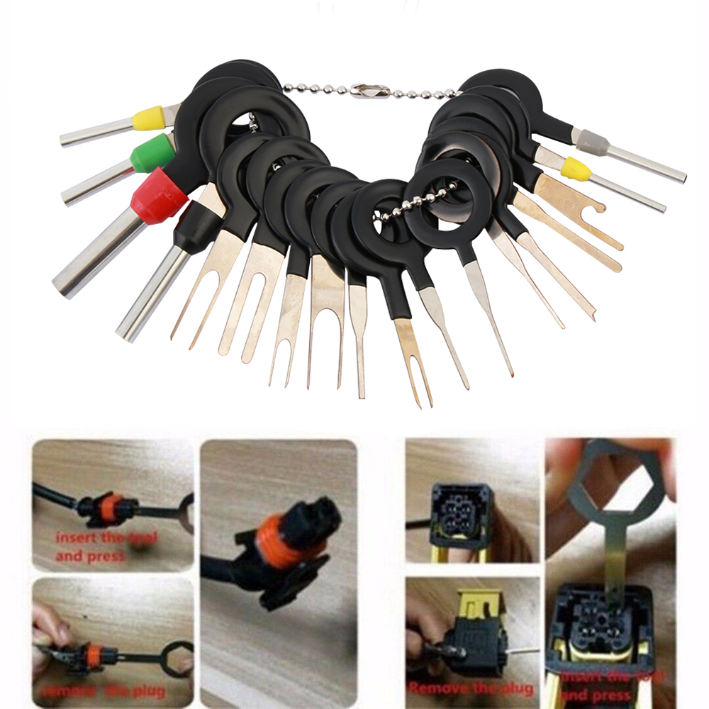 26PCS Car Terminal Removal Tool Wire Plug Connector Extractor Puller Release Pin Kit Automotive Care Tools Accessories