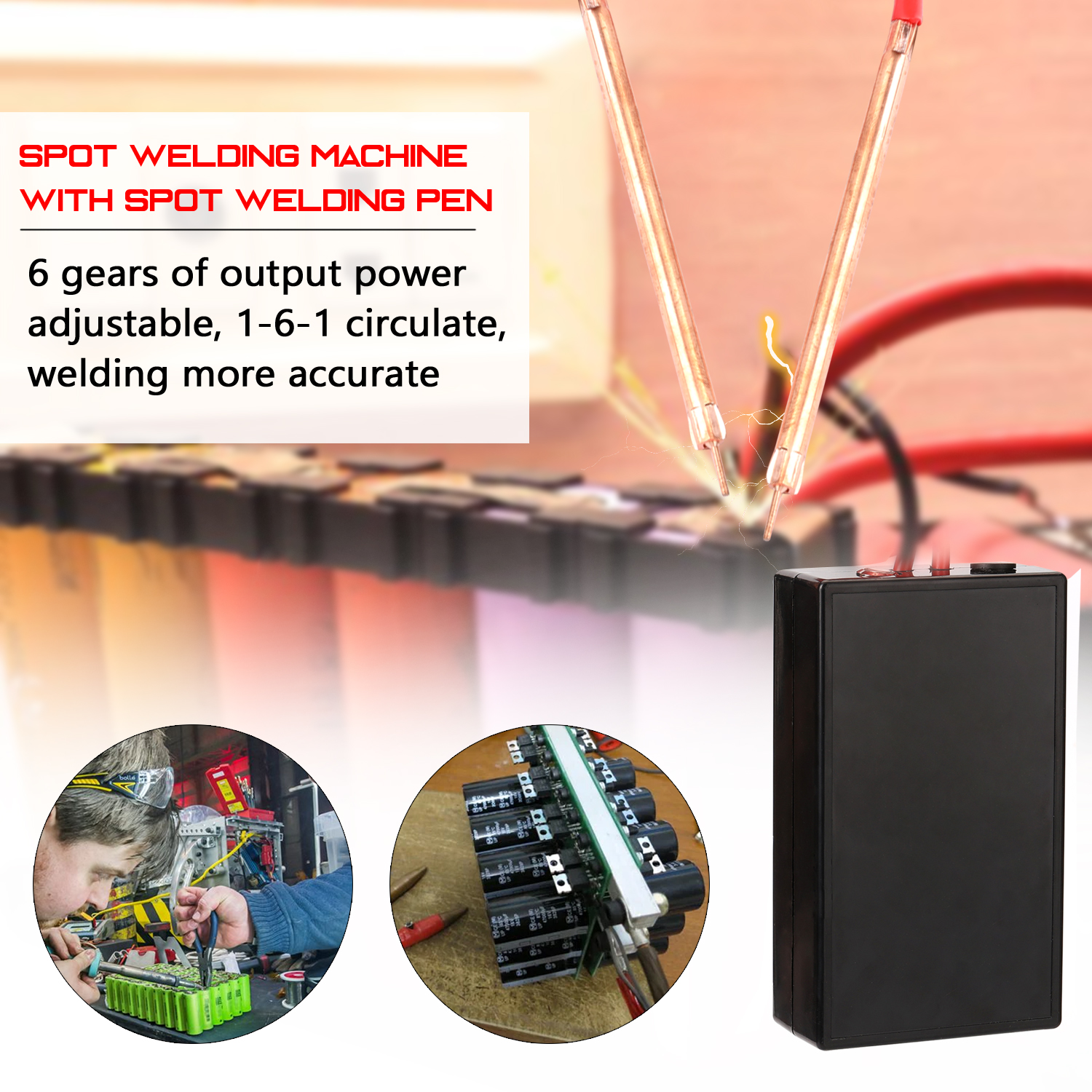 Portable Spot welding Spot Welder 6 Gears Adjustable Mini Spot Welding Machine for 18650 Battery