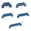 4/6/8/10/12 Positions Terminal Block Connector Strip Electrical Distribution Wire Screw Terminal Brass Ground Neutral Bar Blue