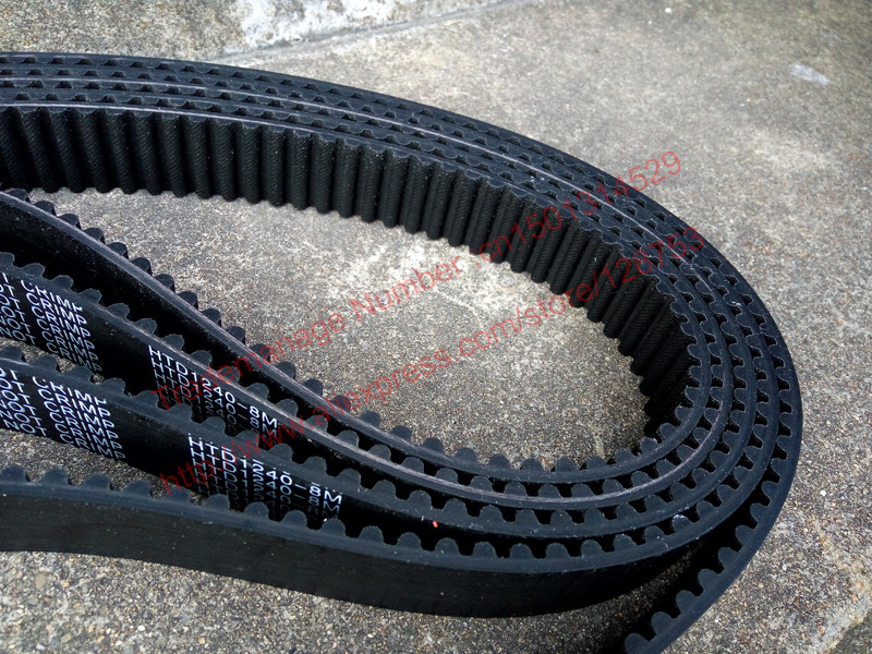 1pc 1240-HTD 8M-25 Timing belt length 1240mm width 25mm pitch 8mm teeth 155 Rubber HTD8M STD S8M Timing belts freeshipping