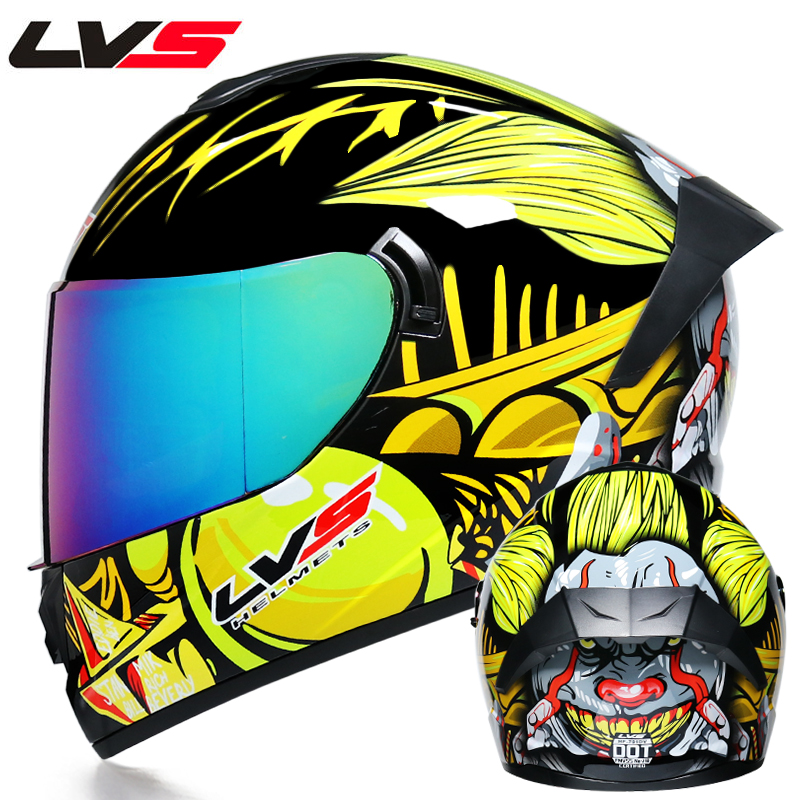 Men's and women's motorcycle helmets - motorcycle helmets with double lenses