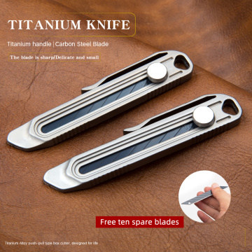 Titanium Alloy Telescopic Knife Utility Knife Blades Sharp Portable Tool Knife quick blade pocket knife s