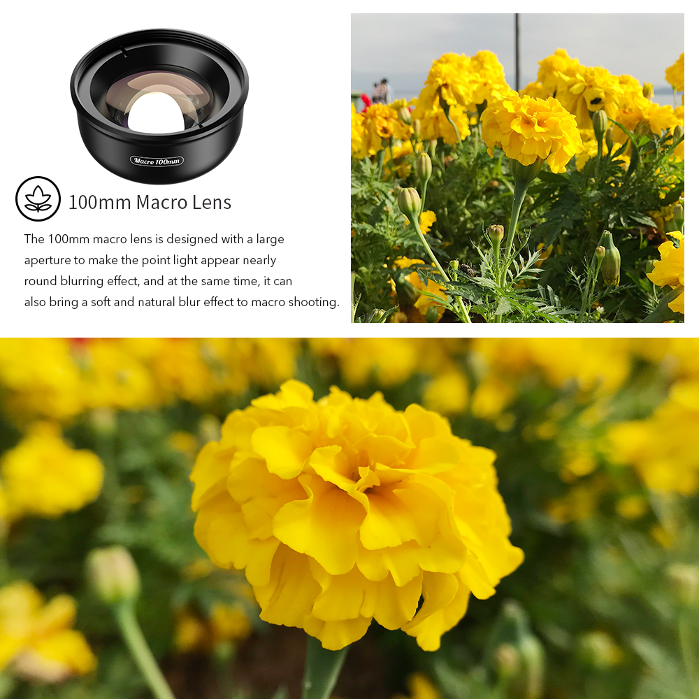APEXEL For dropshipping camera phone lens 100mm macro Mobile lens macro Camcorder lenses for iPhone Samsung all smartphone