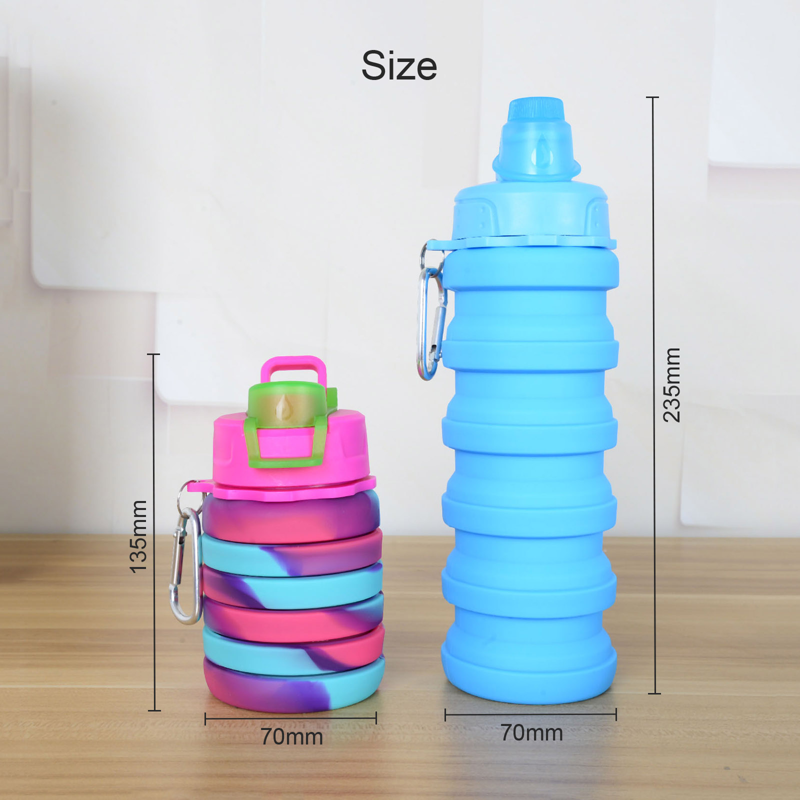 500ml Bicycle Foldable Water Bottle Leakproof Cycling Water Drink Bottle Creative Telescopic Portable Outdoor Drinkware Bottle
