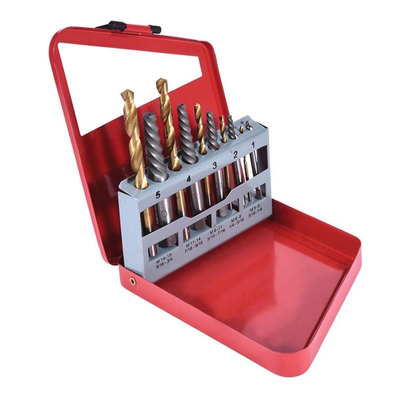 10 PCs Screw Extractor Set Iron Box Left Hand Cobalt Drill Bit Broken Bolt Removal Damaged Screw Extractor Set With Metal