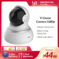 YI Dome Camera 1080p HD Cloud &Memory Card 360 camera Pan/Tilt Zoom IP Camera Home Security Surveillance System Night Vision