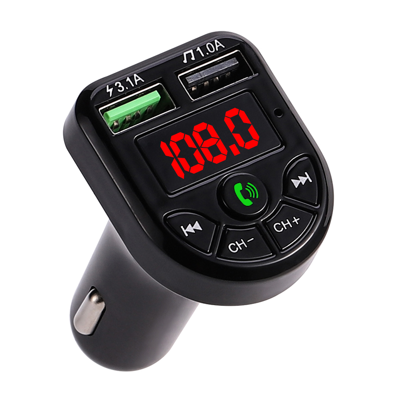 Bluetooth 5.0 Car Kit LED Display FM Transmitter Dual USB Car Charger 4.1A 2 Port USB MP3 Music Player Support TF/U Disk