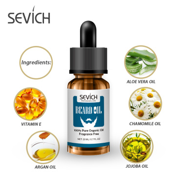 Sevich Natural 20ml Men Beard Oil for Styling Beeswax Moisturizing Smoothing Gentlemen Beard Care Conditioner Growth Products