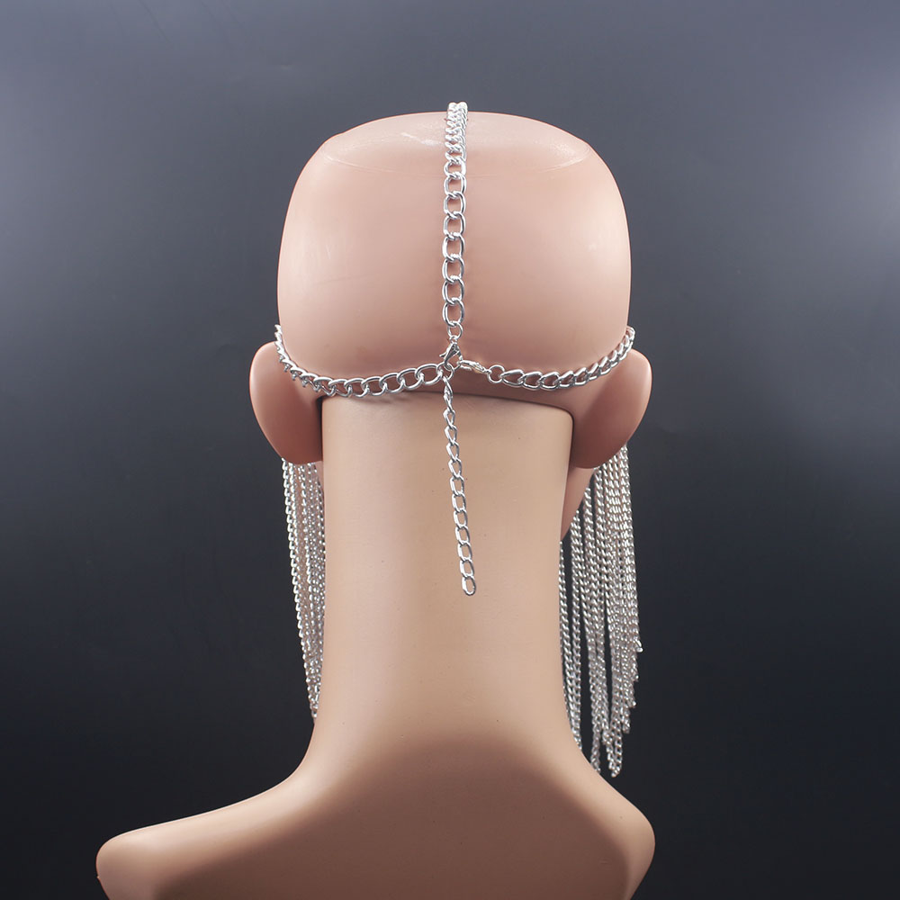 New Luxury Fashion Women Punk Multi Layer Metal Head Chain Jewelry Forehead Headband Chunky Gold Color Hair Jewelry