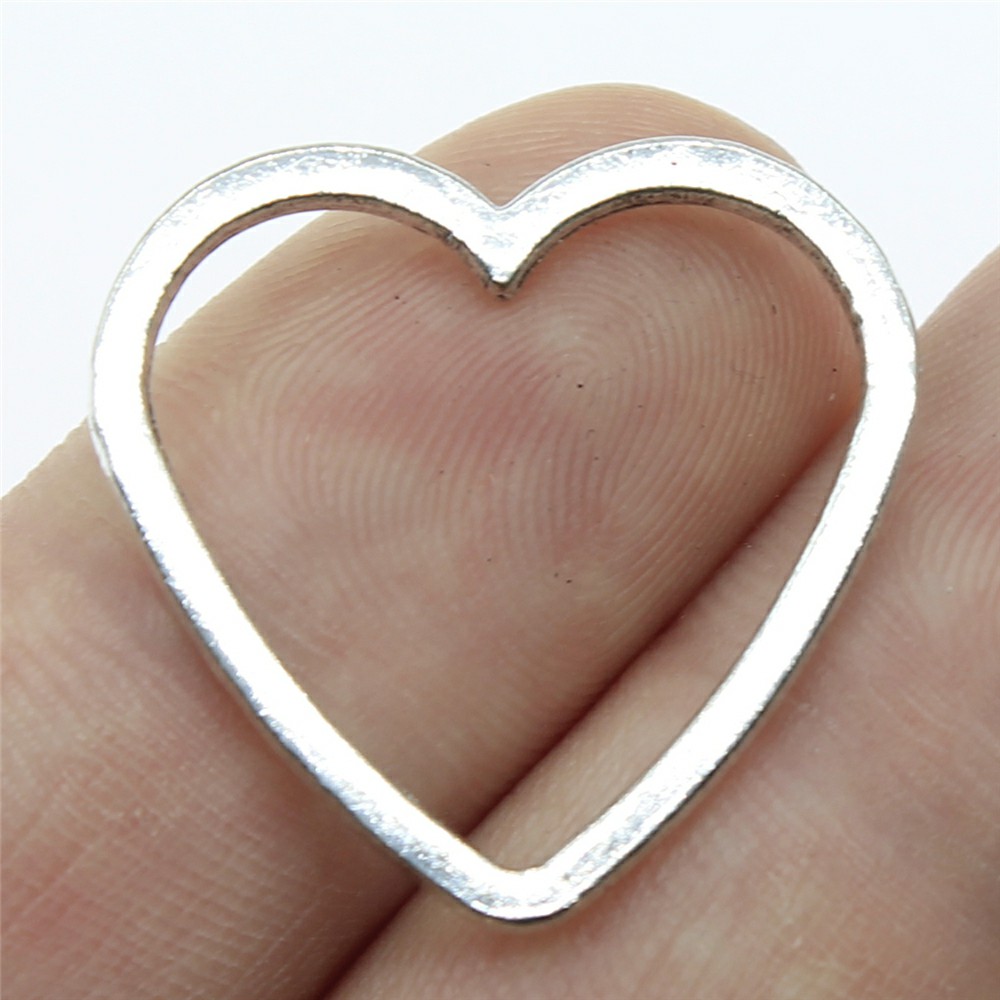 WYSIWYG 10pcs 24x25mm Hollow Heart Pendants Connector Heart Pendants Hollow For Jewelry Making Hollow Heart Pendants Charm DIY