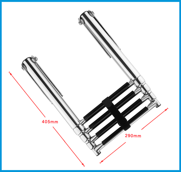 BSET MATEL 4 Steps Boat Stainless Steel 304 Telescoping Folding Ladder Deck Outboard Swim Platform Boat Marine Yacht Accessories