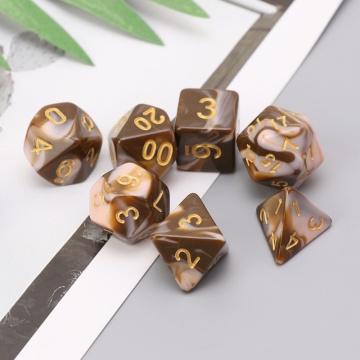 7pcs/set Sided Dice Acrylic Digital Dice D4 D6 D8 D10 D12 D20 Dice For Dungeons&Dragon D&D RPG Poly Game