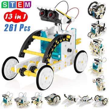 DIY 13 In 1 Solar Panel Powered Robot Kit DIY Assembled Science Educational Toys For Children Boy Transformation Robot STEM Gift