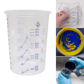50pcs Disposable Clear Graduated Plastic Mixing Cups For Paint Uv Resin Epoxy 20 Oz 600ml Measuring Ratios