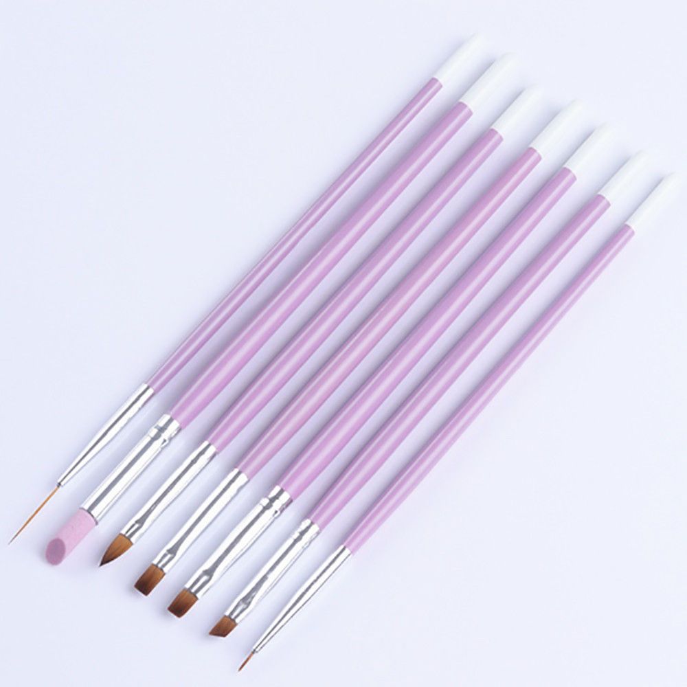 7Pcs High Quality Professional Acrylic Liquid For Nail Acrylic Nail Art Pen Tips UV Builder Gel Painting Brush Manicure Set Hot
