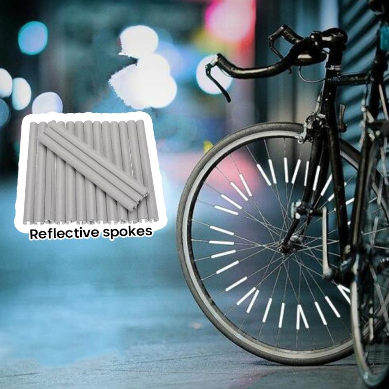 12pcs/lot High Quality Bicycle Spoke Reflective Stripe & Bike Spokes Reflector Light Steel Wire Lamp Warning Tape