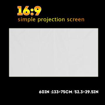 hologram 60-120 Inch Portable White Color Projector Curtain Projection Screen 16:9 pantalla proyector electrica Curtain