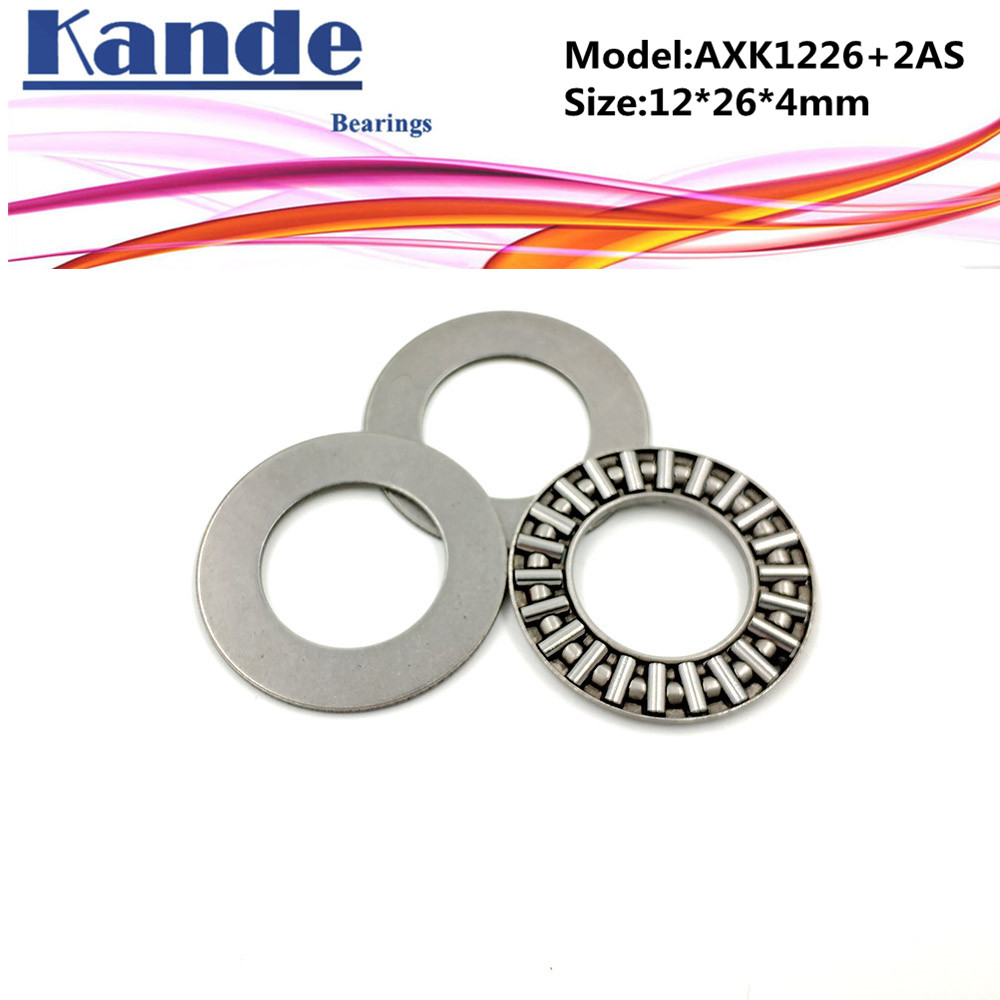 AXK1226 + 2AS 1PC Thrust Needle Roller Bearing With Two AS1226 Washers 12*26*4 mm Plane Thrust Needle Roller Bearing