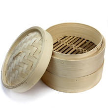 New 2 Tiers Bamboo Steamer Set Fish Rice Vegetables Dim Sum Rice Basket Chinese Kitchen Cookware With Lid