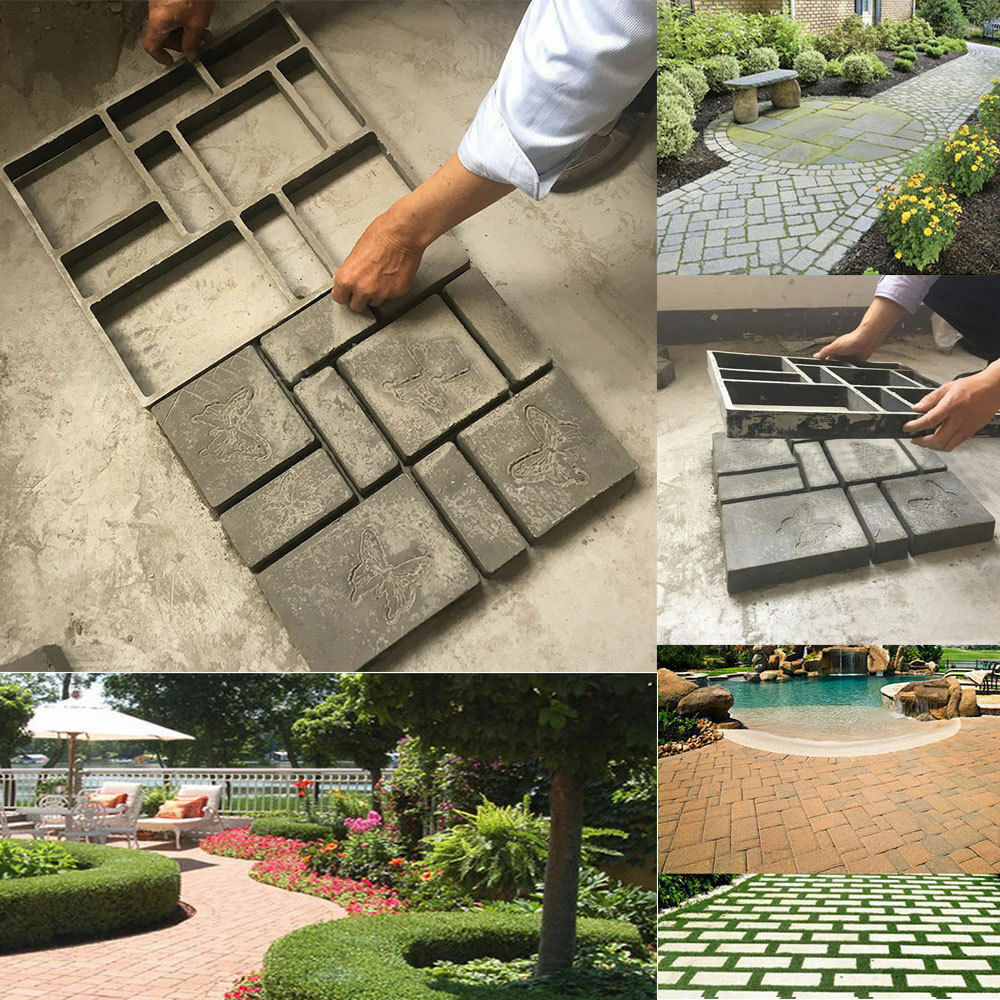 5 Sizes Plastic Mold Path Mould For Road Driveway Paving Brick Patio Concrete Slabs Paving Molds