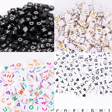 1900pcs 4*9mm Rectangle Geometry Shape Acrylic Letter Beads 4 Colors Plastic Alphabet Bracelet Lucite Loose Spacer Beading