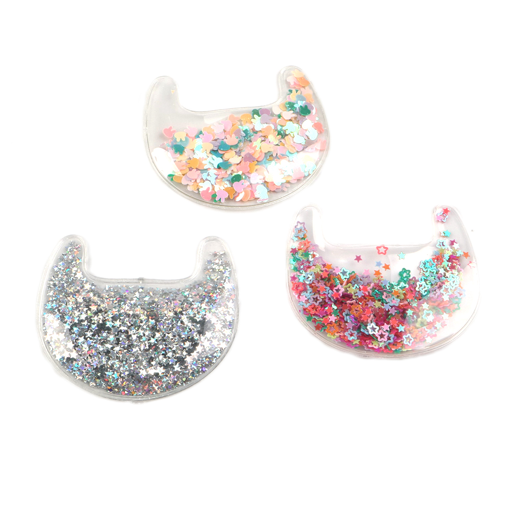 63x54mm 10Pc Transparent Plastic Bag Bling Shaker Sequins DIY Make Hair Clip Accessories Craft Phone Decor,10Yc7553