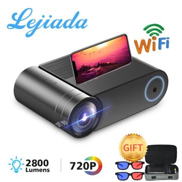 LEJIADA YG550 LED Mini Portable Projector Native Resolution 1280x720P YG551 WiFi Multi-screen video projector 3D HDMI Projector