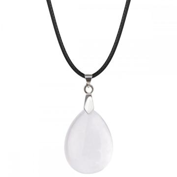 Crystal 25x35mm Teardrop Pendant Necklace women Men