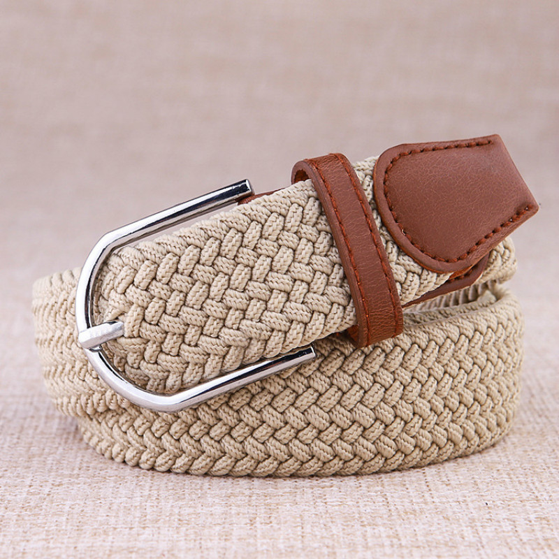 High Quality Fashionable Elastic Canvas Belts for Women Knitted Buckle Adjustable Belt Male Canvas Belts for Jeans 2020 NEW