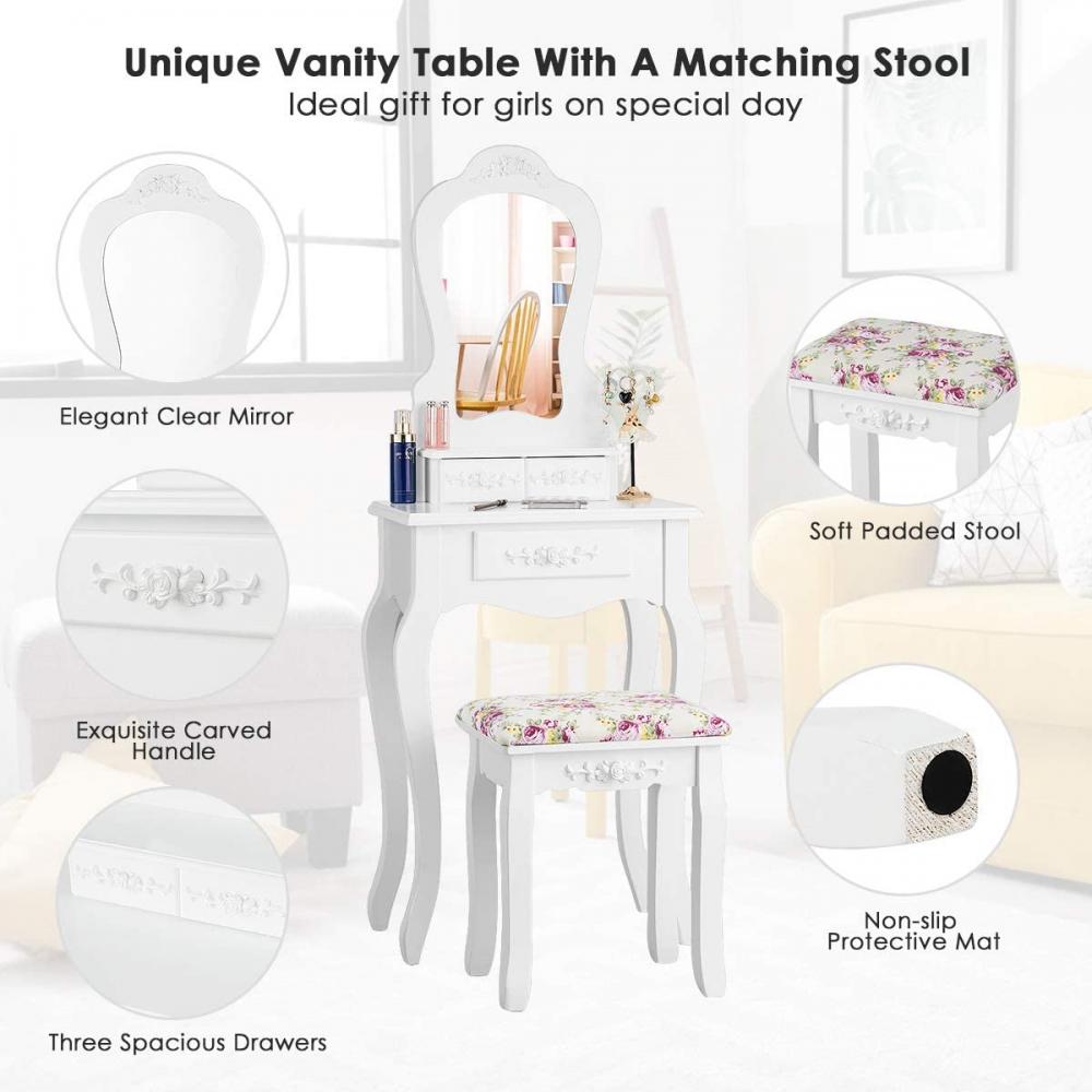 Vanity Set With 3 Drawers 6 Jpg