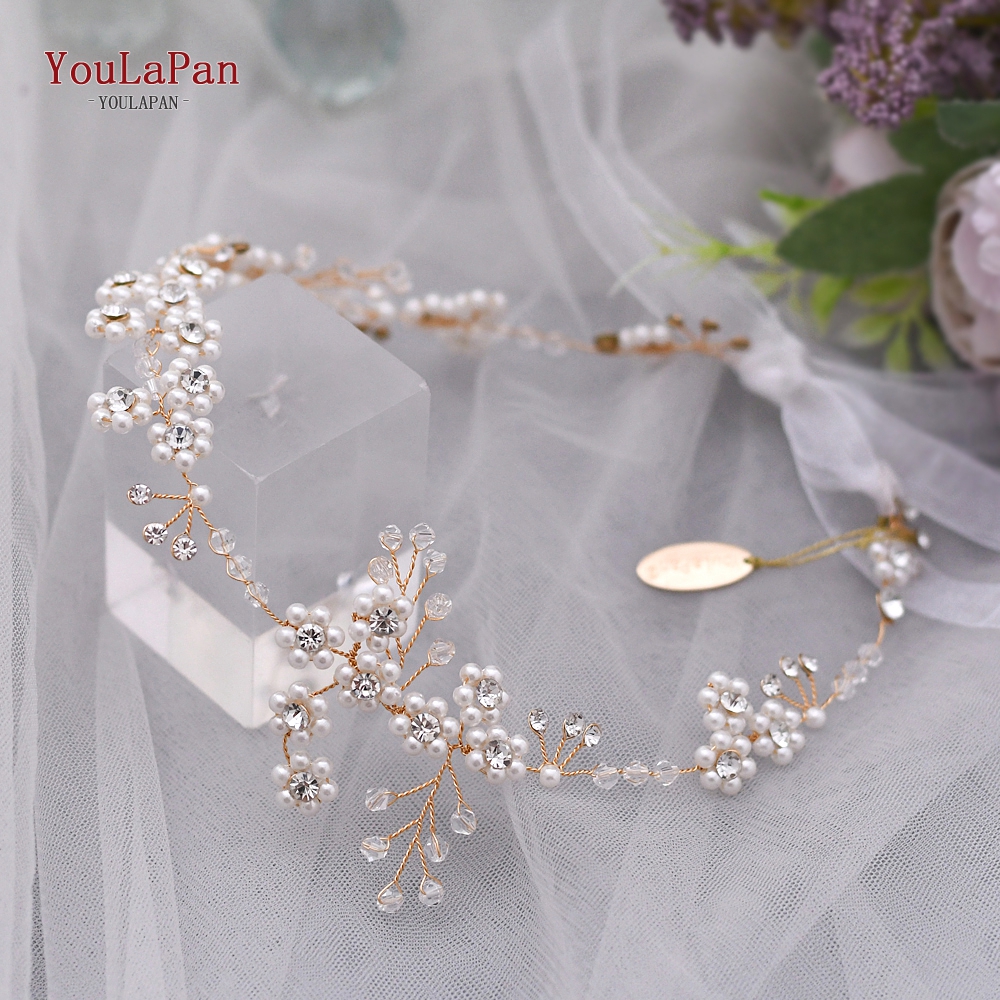 YouLaPan SH129 Ivory Bridal Belt Pearl Bridal Applique Belt Sash Wedding Belt Wedding Gold Belt with Beads Pearl Crystal Sash