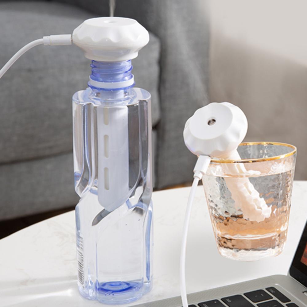 Portable USB Air Humidifier In-bottle Cap Aroma Diffuser Detachable Mist Maker Mute Auto-Off Night Light For Home Travel