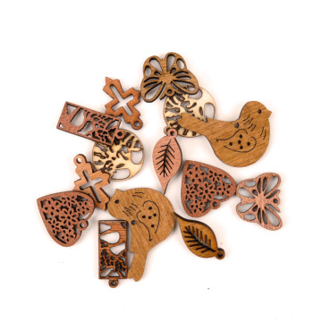 Wooden Cute Bird Tree Pattern Arts Scrapbooking Embellishments Craft Handmade Home Decoration Accessory DIY 20-35mm 20pcs MZ261