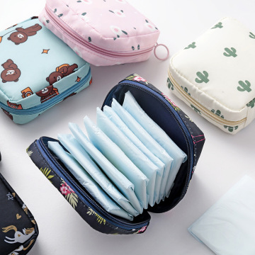 Waterproof Tampon Storage Bag Cute Sanitary Pad Pouches Portable Makeup Lipstick Key Earphone Data Cables Organizer