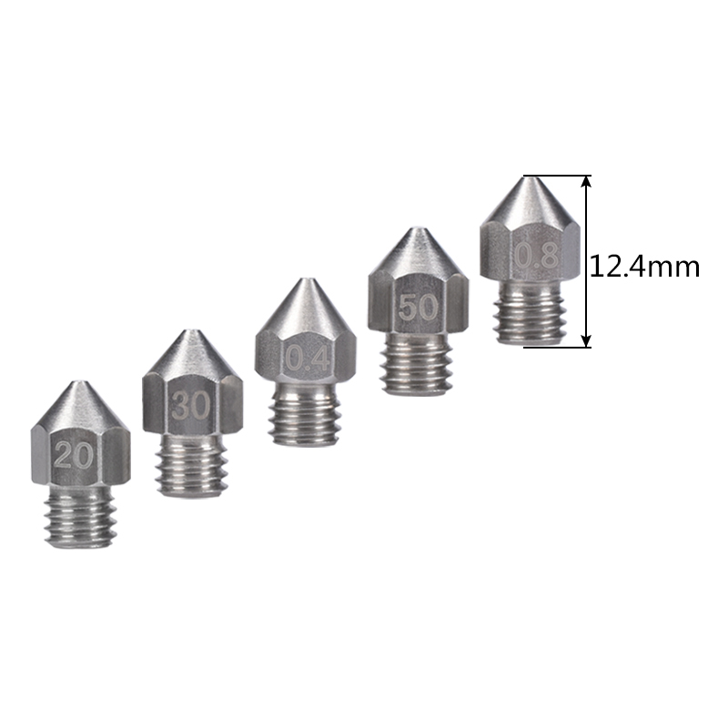 3D Printer Parts stainless steel Nozzle Mix 0.3/0.8mm MK8 Extruder Print Head For 1.75MM ABS PLA Printer