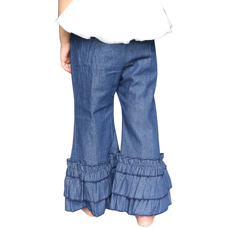 Baby girls jeans Flare pants jean long trousers for kids girl 1-6years old children denim wide leg baggy pants Ruffle Pants