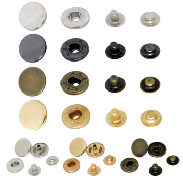 50set/lot 10mm 12mm 15mm Metal Brass Press Studs Sewing Button Snap Fasteners Sewing Leather Craft Clothes Bags DIY Accessories