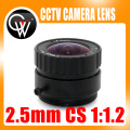 3MP 2.5mm CS cctv lens suitable for both1/2.5" and 1/3"CMOS chipsets for ip cameras and security cameras