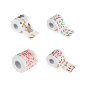 1 Roll Santa Claus/Deer Merry Christmas Supplies Printed Paper Decor Xmas Room Tissue Toilet Toilet Bath Living Paper Roll V6I5