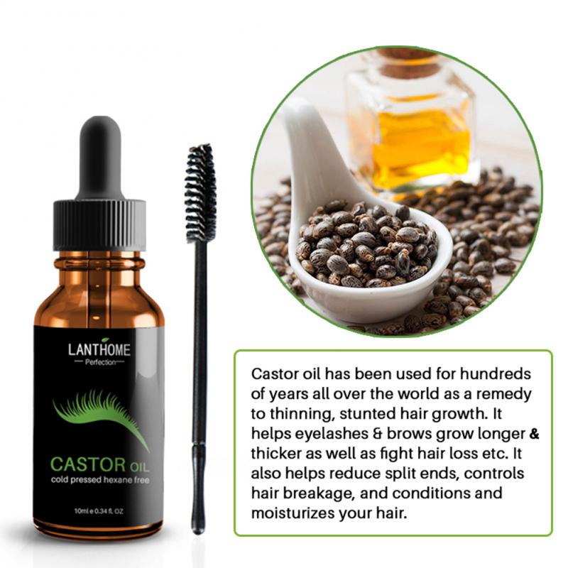 10ML Eyelash Growth Enhancer Liquid Castor Seed Oil Mild Longer Nourish Thicker Treatment Eyebrow Growth Essential Oil TSLM2