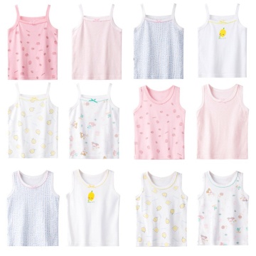 Girls Summer Floral Tanks Tops Girl Underwear Kids Clothes Cotton Camisole Baby Undershirt Teenager Singlets Children Camisoles