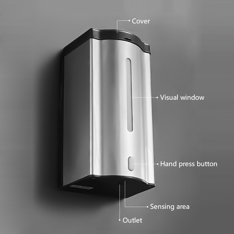 Bathroom Hardware 600ML Automatic Sensor Hand Soap dispenser Wall-mounted liquid Hand Cleaner Liquid Soap Dispensers