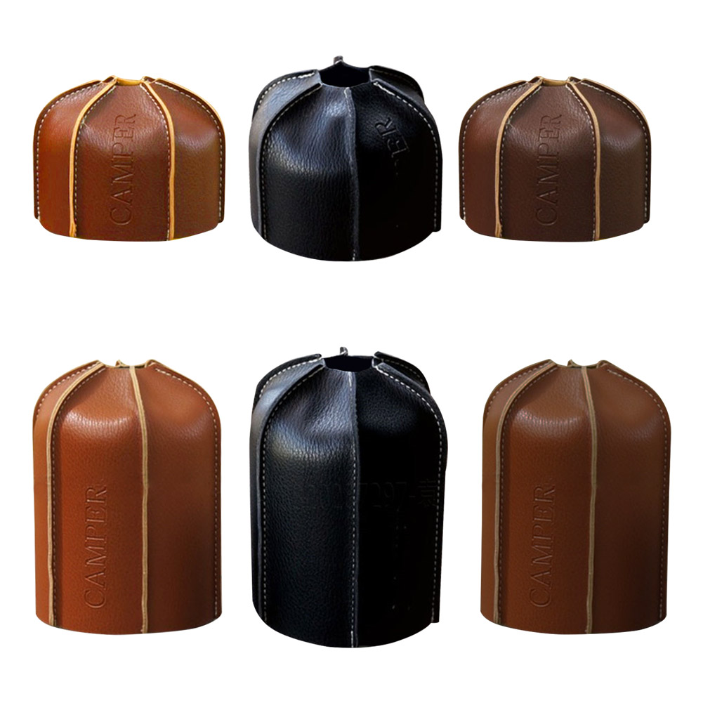 Camping Gas Tank Leather Case 450/230g Gas Canister Protective Cover Durable Canister Cover Bag Fuel Cylinder Storage Bag