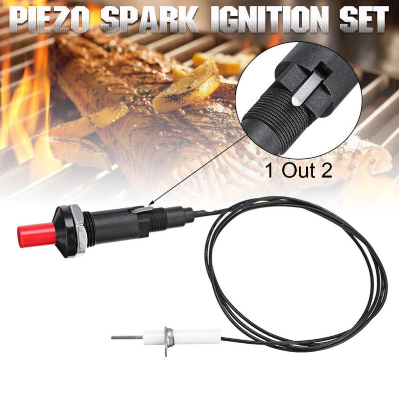 Kitchen Tools Kitchen Lighters Piezo Spark Lgnition Set With Cable Lighters Gadgets 1000mm Long Push Button Kitchen Lighters