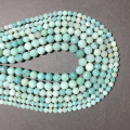 4 6 8 10 12 mm Faceted Blue Amazonite Round Beads Natural Stone Looses Beads Healing Energy Jewelry Making Bracelet Necklace DIY