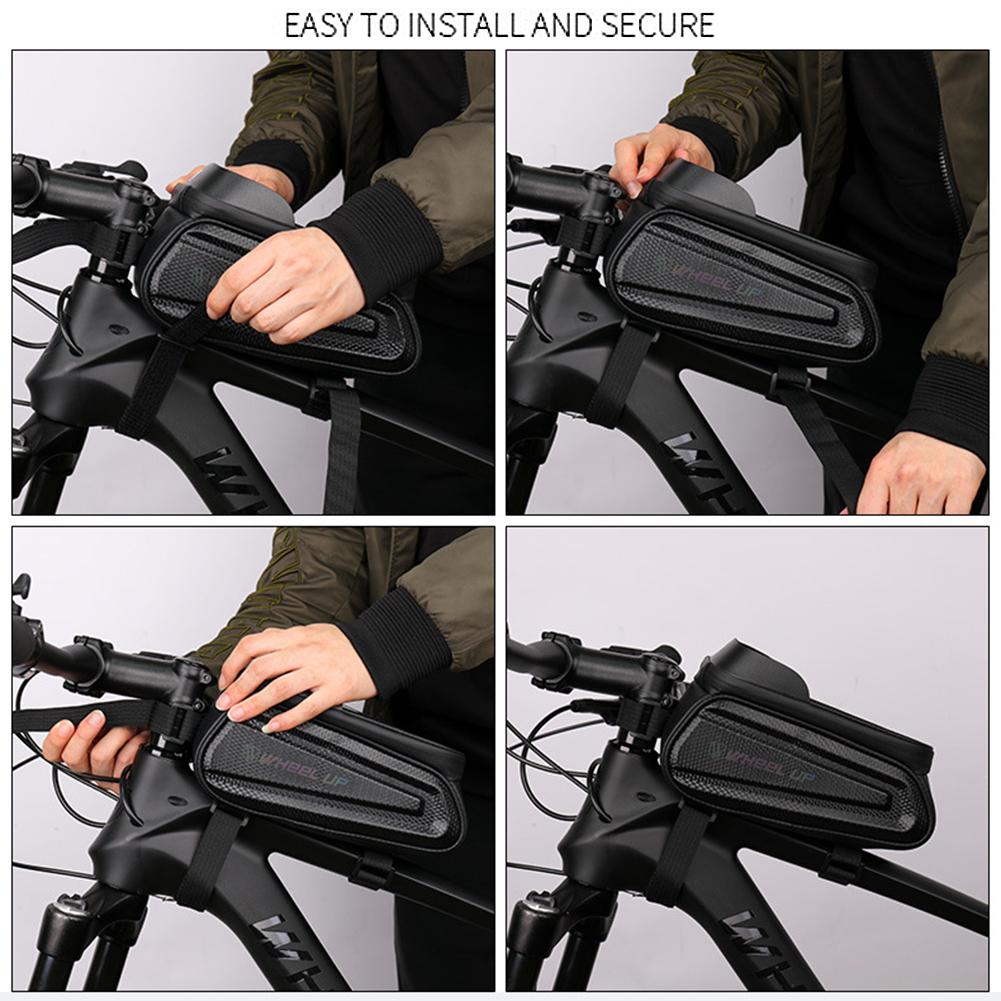 Waterproof Bicycle Bag Nylon Bike Cycling Mobile Cell Phone Bag Case Panniers Frame Front Tube Bags Accessories Below 7 Inch