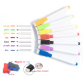 7pcs Whiteboard Marker Pens 1pcs Dry Eraser School White Board Water-based Pen Watercolor Color Magnetic Pen Classroom Supplies