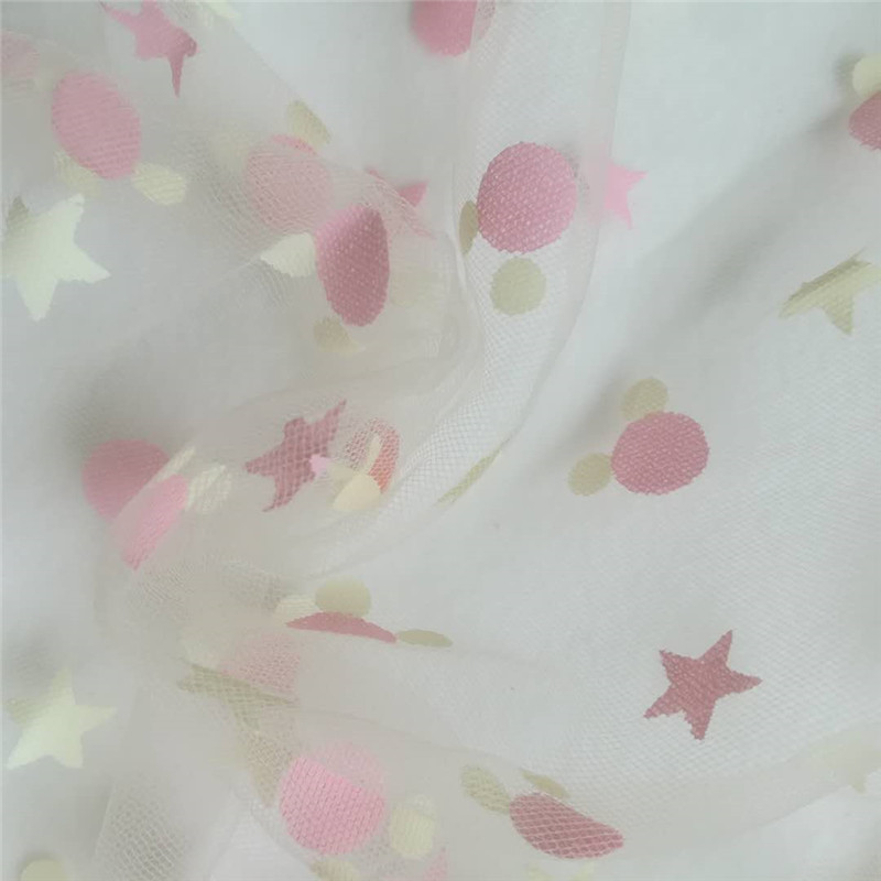 Tulle Sequins Fabric Mickeys Stars Wedding Party Princess Dress Tutu Skirt Sewing Decoration Clothing DIY Craft Supplies 1.5*1 M